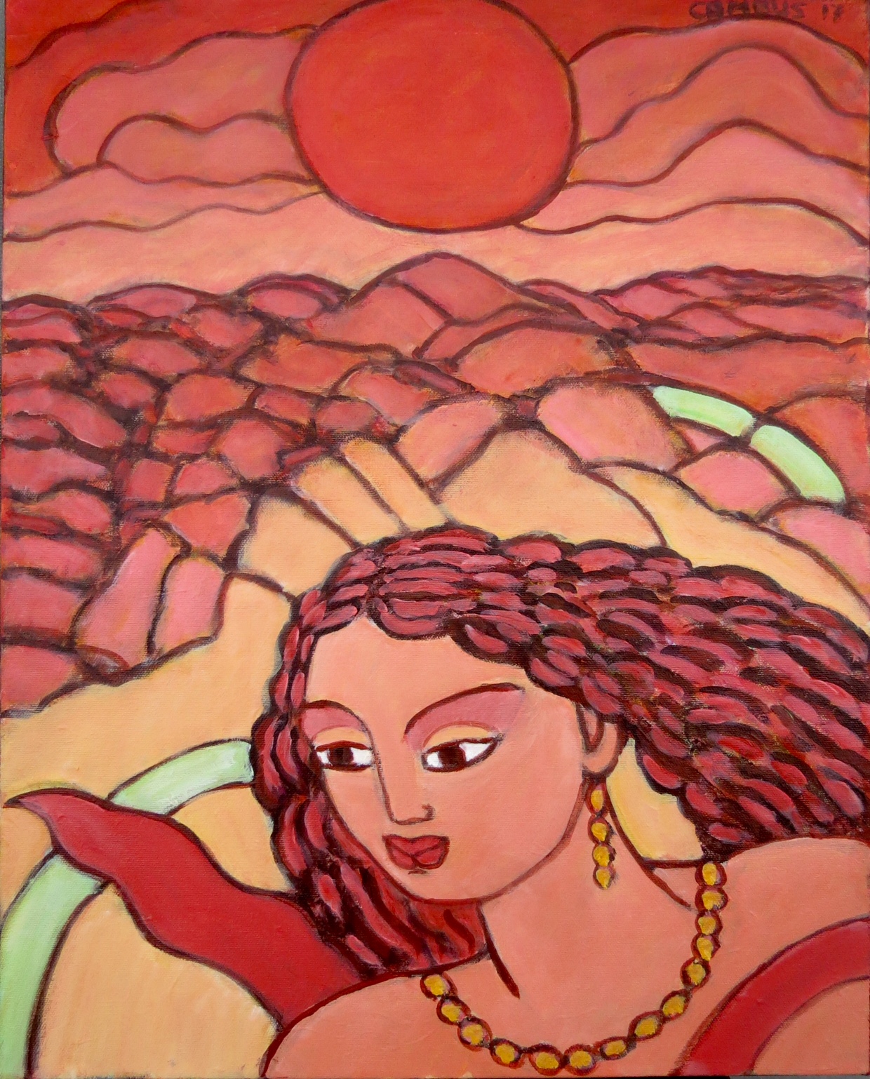 Les montagnes Camous, 2017. Acrylique sur toile, 20x16 po.