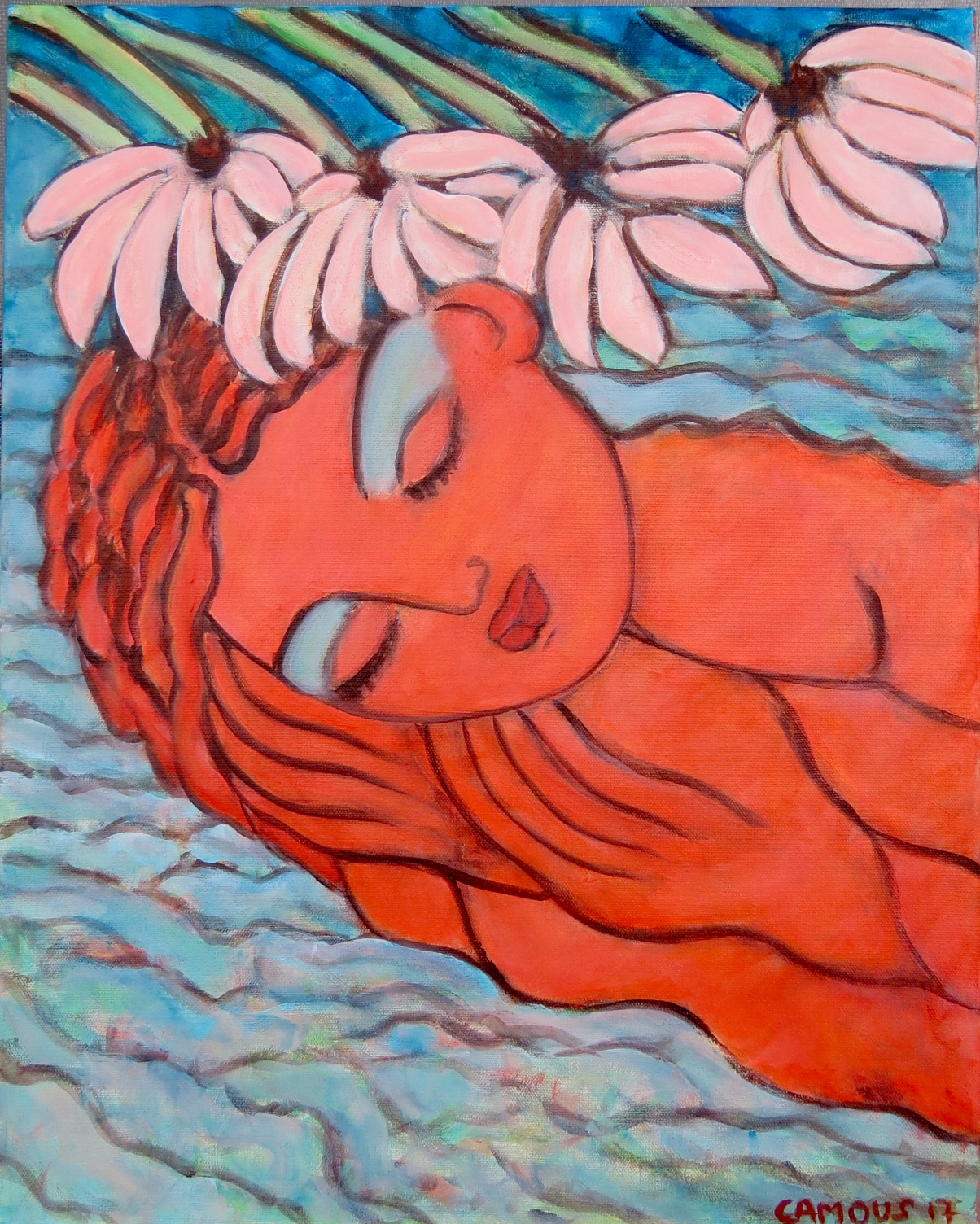 Le rêve en été Camous, 2017. Acrylique sur toile, 20x16 po.